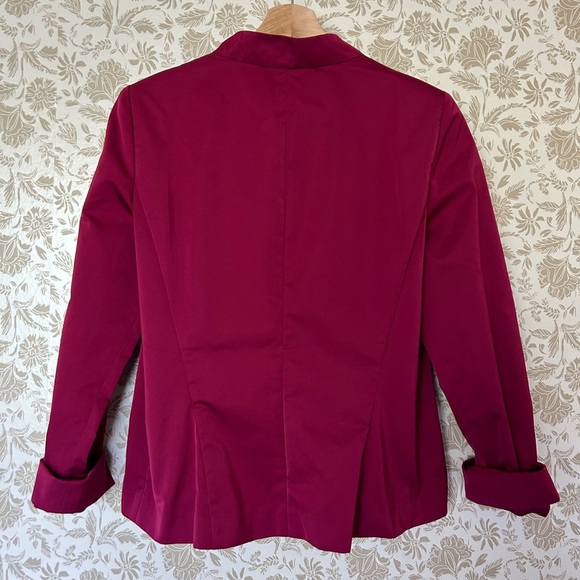 Lafayette 148 Zip Front Blazer Jacket Burgundy Size 10 (Fits Like 6) - Picture 5 of 5